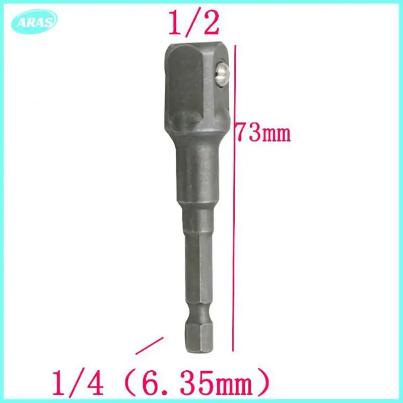 

Hexagonal Handle to Square Head Socket Extension Small 1/4 3/8 1/2 Air Batch Electric Sleeve Connection Conversion Rod