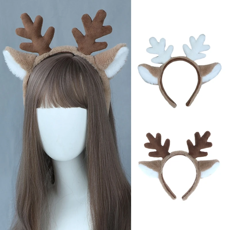 

Faux Fur Deer Headband Animal Hair Hoop DEER Hairband Lolita Elk Headband