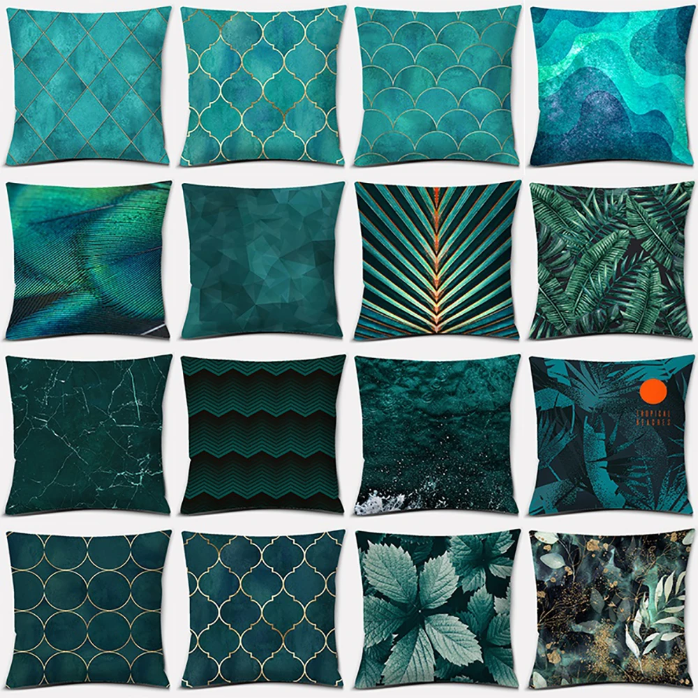 

Подарочная Подушка Tide Green Series, декоративная подушка для дома и офиса, Подушка для спальни, дивана, автомобильная наволочка (45 см * 45 см)