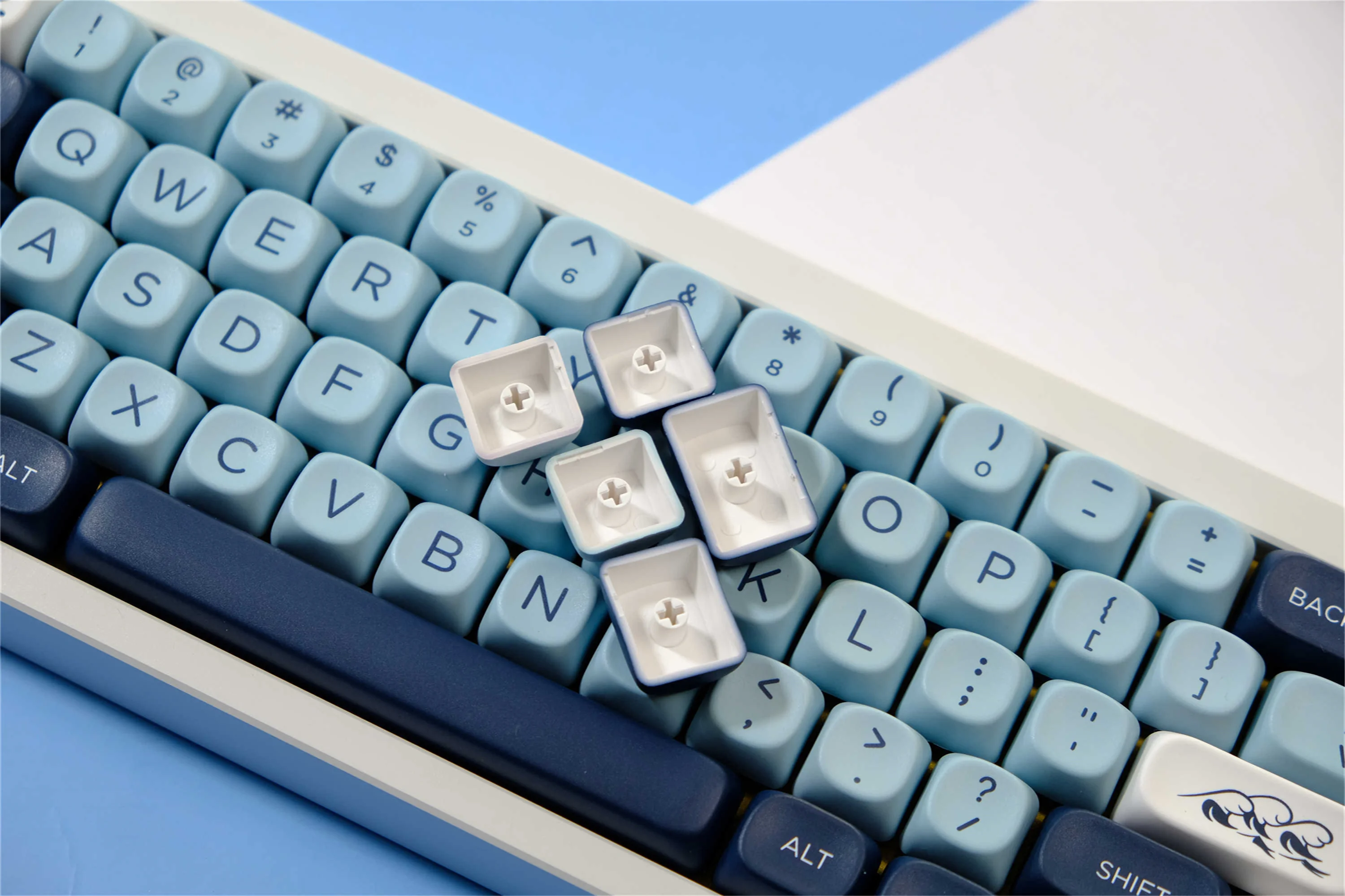 Кейкапы GMK Mizu, 126 клавиш, материал PBT, профиль MOA XOA, сублимационная печать, для механических клавиатур с переключателями MX Wooting. (art.: 3920dccec2c32) - 3920dccec2c32