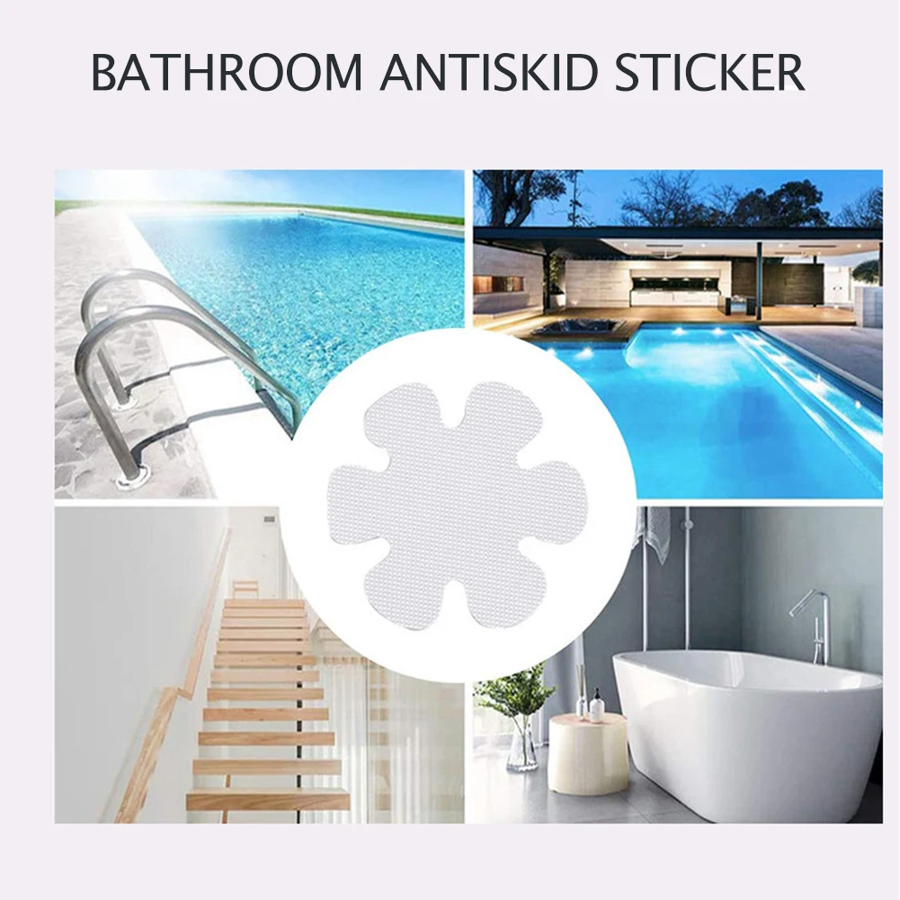 

Transparent Flower Shaped Non Slip Sticker Waterproof Adhesive Step Safety Non Slip Floor Strips for Bathtubs Showers