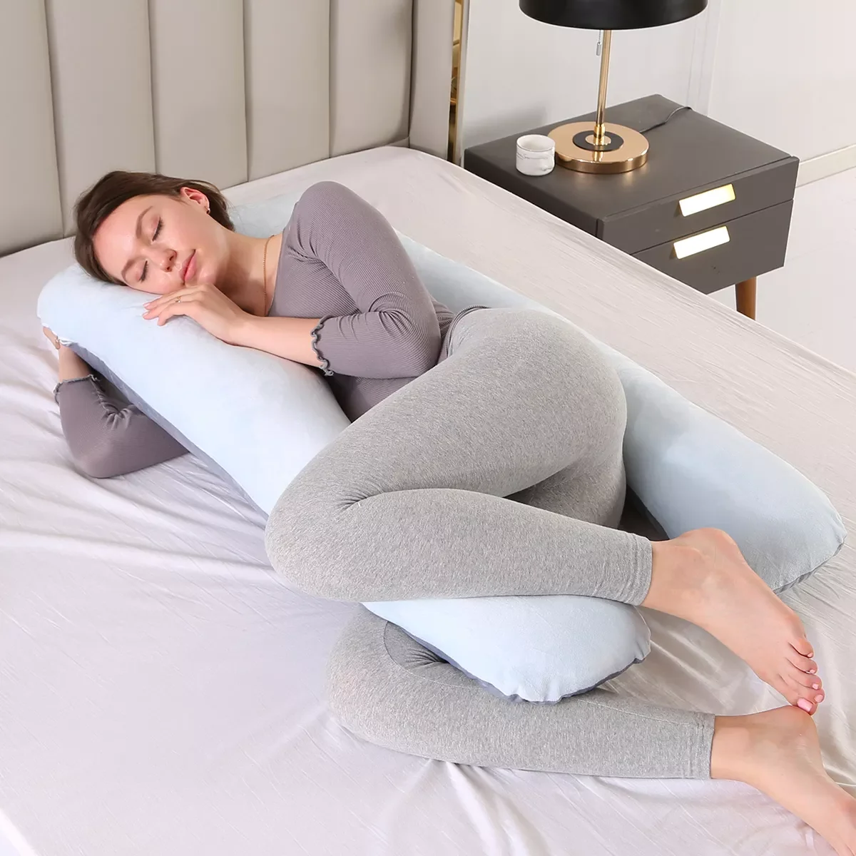 

Pregnancy Pillow Bedding Full Body Pillow for Pregnant Women Comfortable U-Shape Cushion Long Side Sleeping Support Pillows