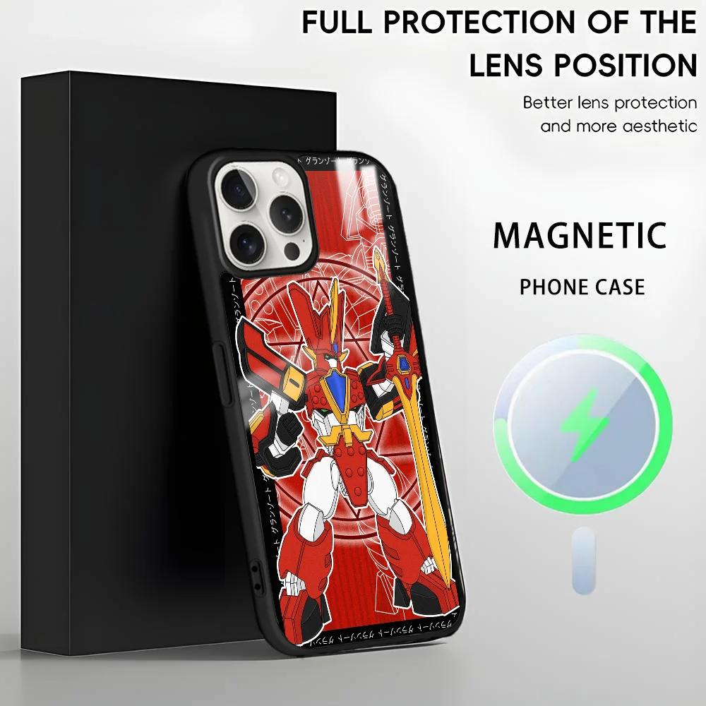 Фото Чехол для телефона M-Mado King G-Granzort для iPhone 16, 15, 14, 13, 12, 11 Pro Max Plus Mini, магнитный чехол для беспроводной зарядки Magsafe, чехол №4