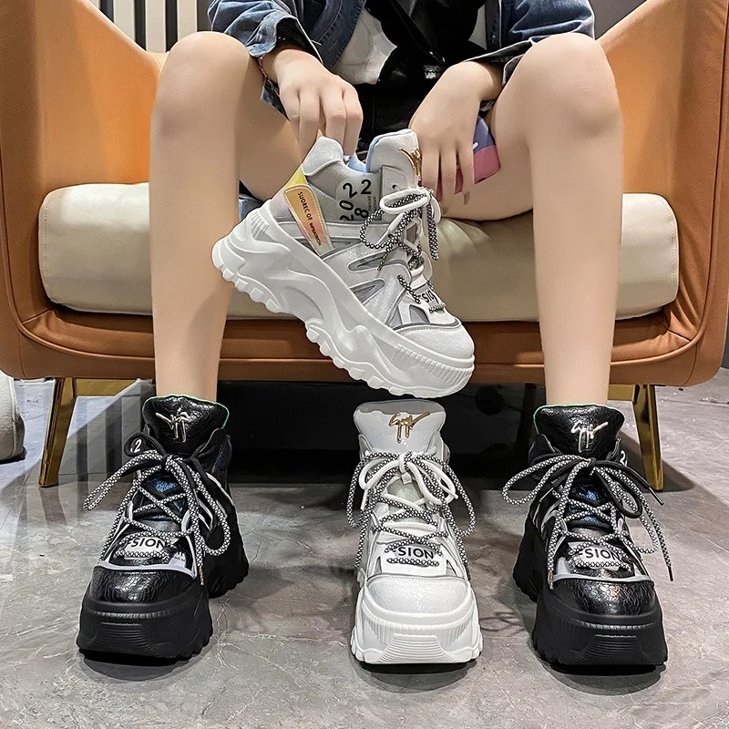 

Дизайнерские кроссовки, женская обувь на толстой подошве ChunkyShoes, повседневная спортивная обувь на высокой платформе, женская обувь для тренировок