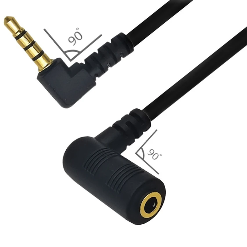 Удлинительный кабель для наушников 3 5 мм 30 см DC Audio Stereo штекер на 90 градусов