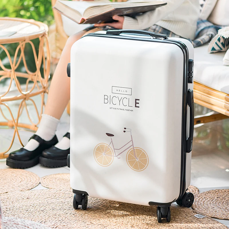 Cute Japanese girl password travel trolley suitcase student women men travel luggage 20/24/28 inch carry on fashion luggage