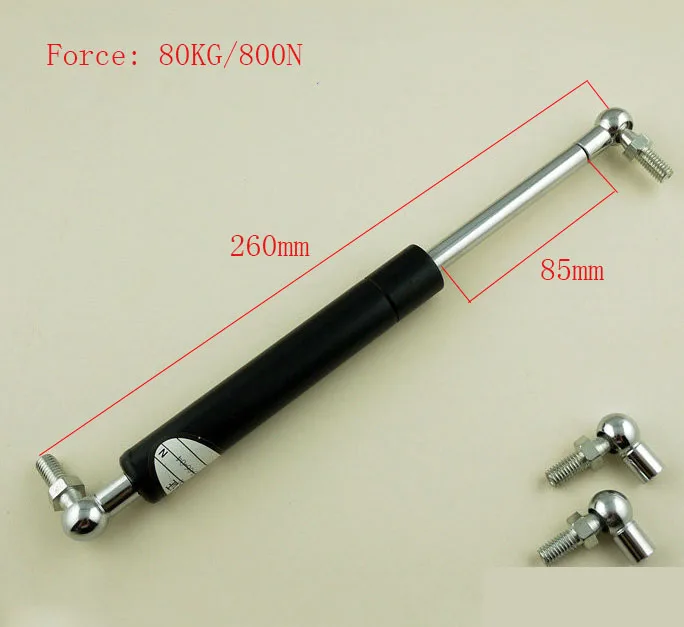 

free shipping 80KG/800N force 260mm central distance, 85mm stroke, Ball End Lift Support Auto Gas Spring, Shock absorber