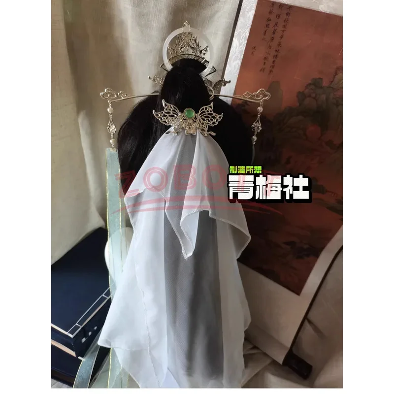 Фото Официальные предложения CyHeaven Blessing Shi Qingxuan, реквизит для косплея Lord Wind Master Shiqingxuan, женские головные уборы, вуаль Hallowmas Tian Guan Ci Fu №5