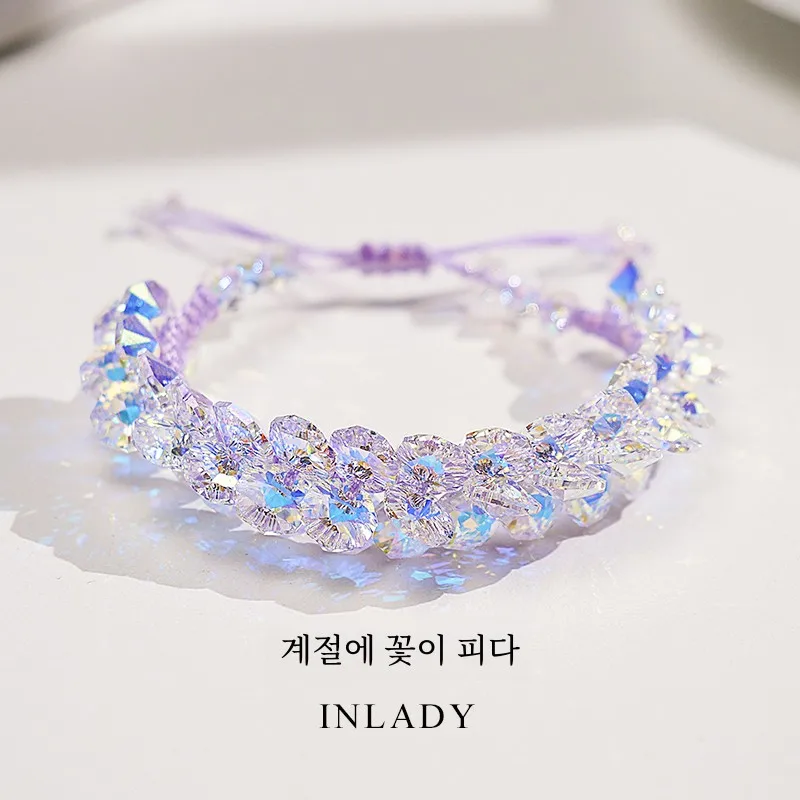 Austrian Crystal Bracelet Women High-Grade Design Exquisite Woven Light Luxury Jewelry Gift