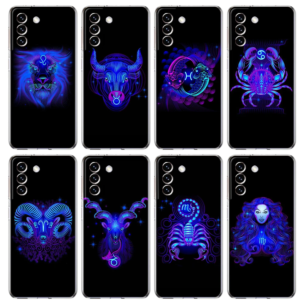 

Zodiac Sign Phone Case Cover for Samsung Galaxy S22 S21 S20 Ultra S21 S20 FE S22 S21 S20 S10 S9 Transparent Soft Shell Funda Bag