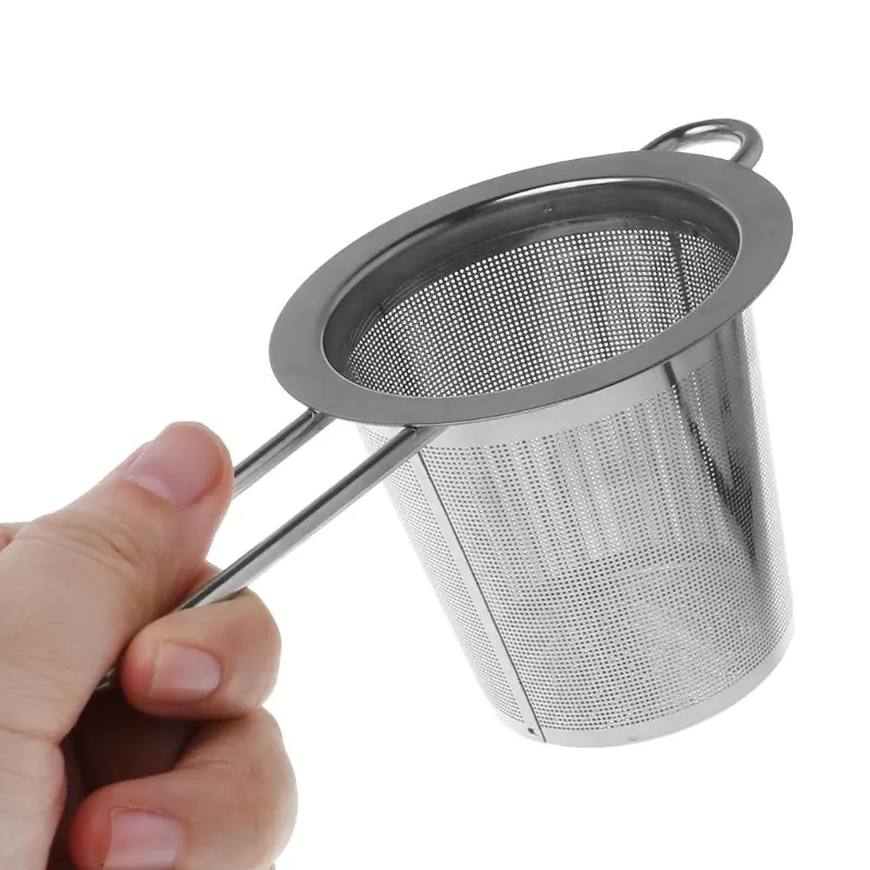 

Reusable Mesh Tea Infuser Stainless Steel Strainer Loose Leaf Teapot Spice Filter With Lid Cups Kitchen Accessories