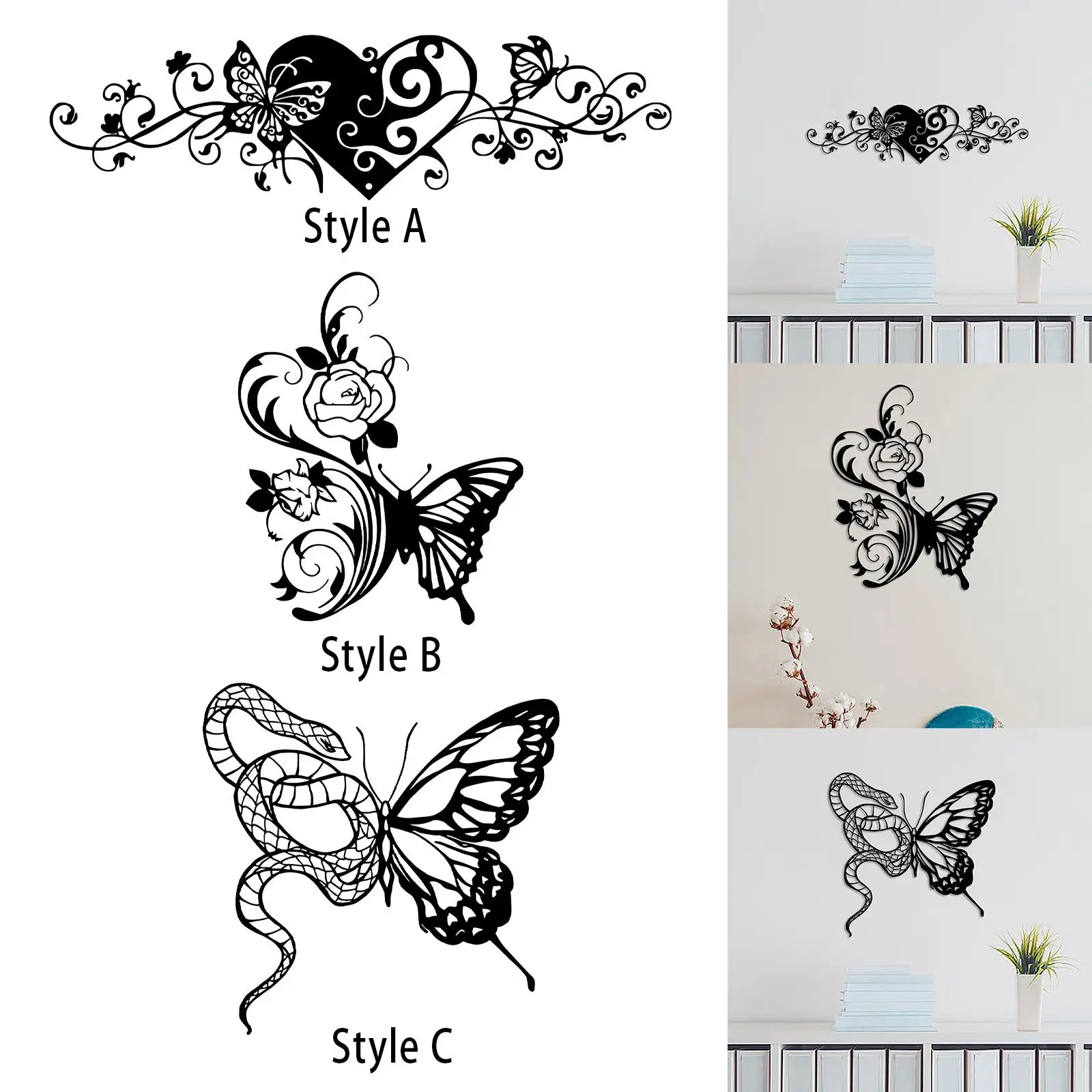 Настенная скульптура подарок подвесное украшение бабочка металлический