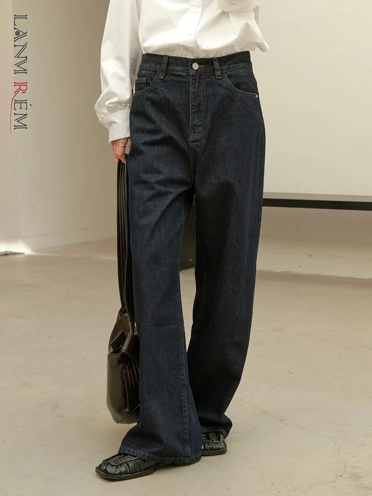 

Винтажные женские джинсовые брюки LANMREM с завышенной талией и широкими штанинами, Повседневная Свободная одежда, новинка сезона осень 2023, 26