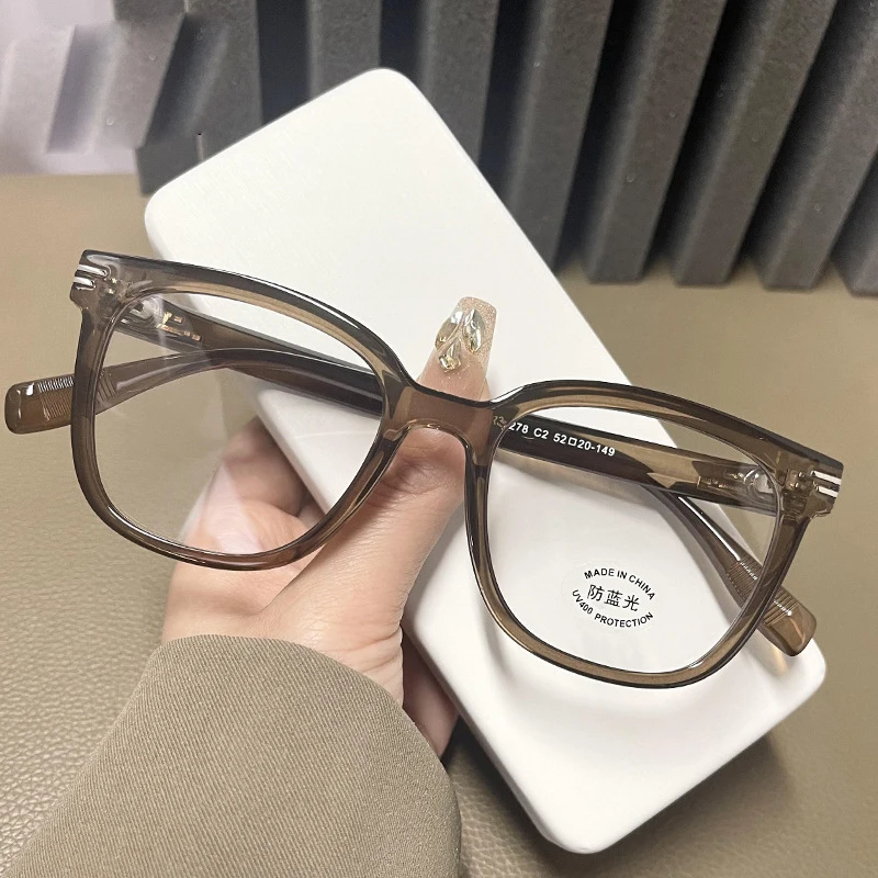 Модные квадратные ретро очки ультратонкие TR90 для близорукости астигматизма