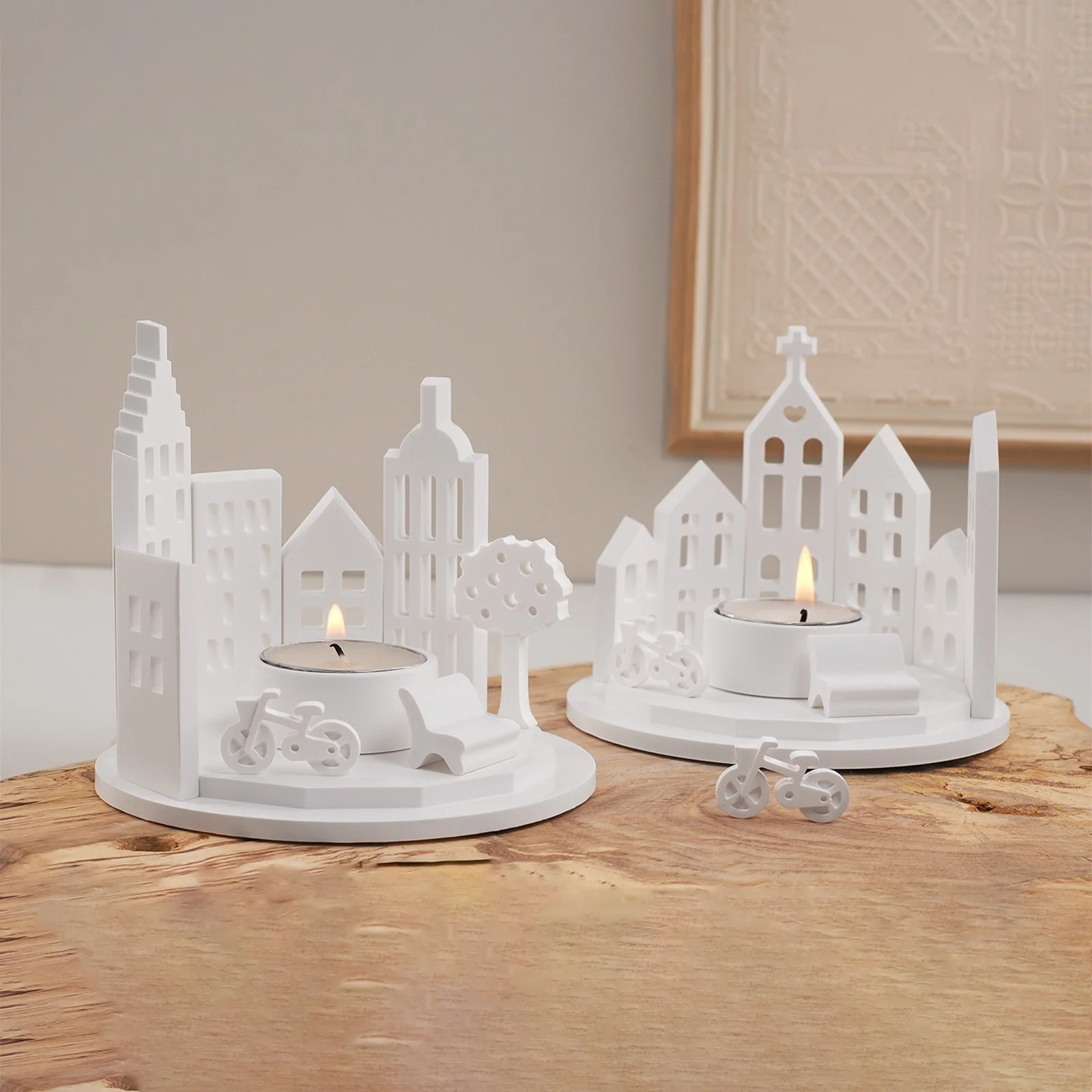 Комбинированный полый дизайн дома подсвечник для чайной свечи силиконовая форма