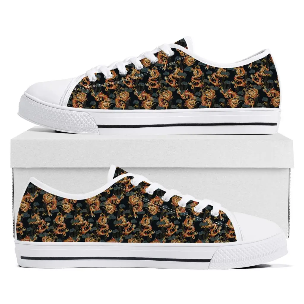 

Chinese Dragon Tradition Animals Low Top Sneakers Womens Mens Teenager High Quality Canvas Sneaker Couple Custom Built Shoes