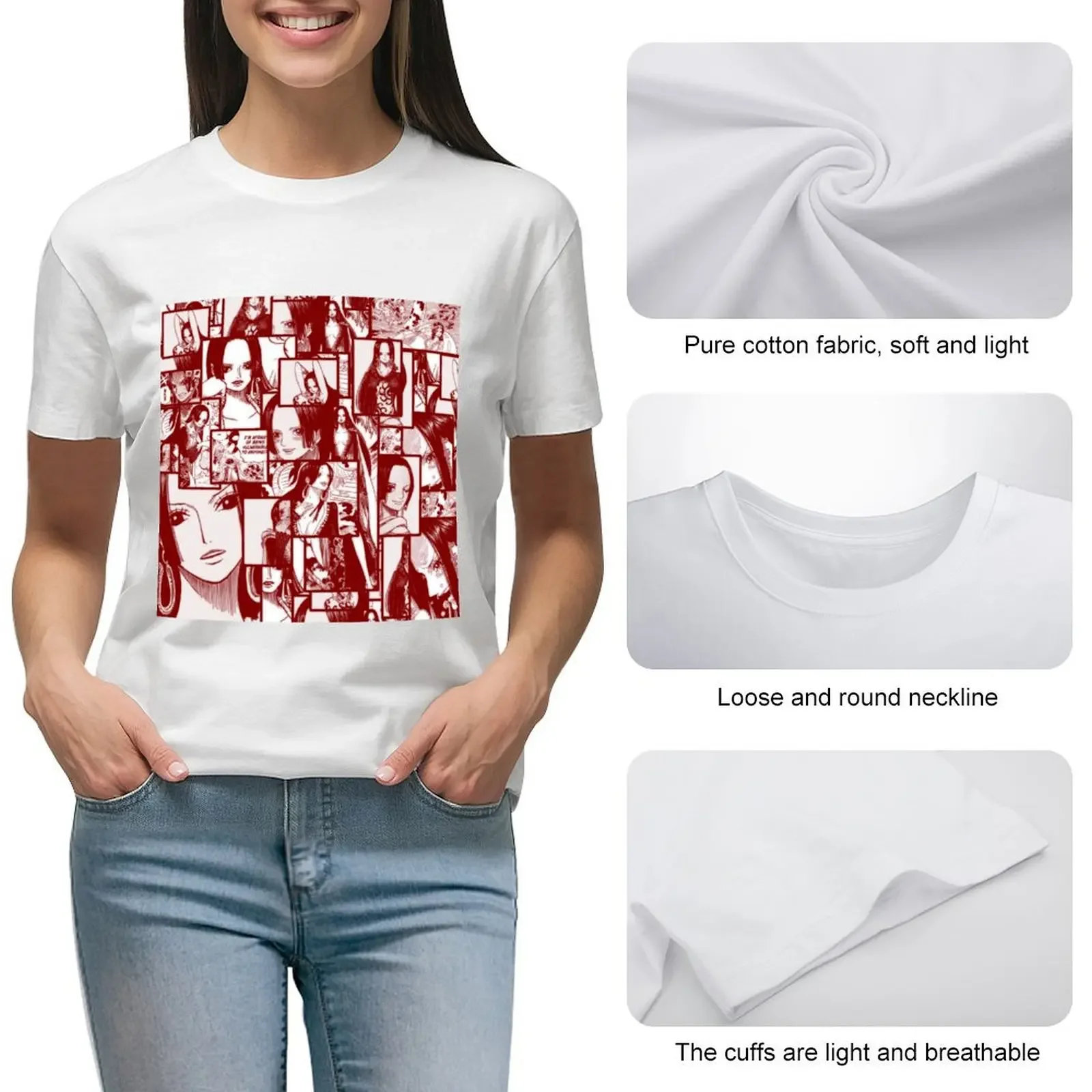 Футболка с коллажем манги Boa Hancock футболка принтом животных для девочек милая