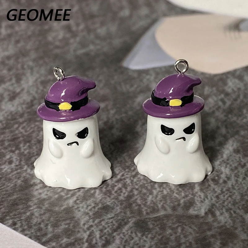 6 шт. милые Подвески из смолы в виде белого призрака на Хэллоуин