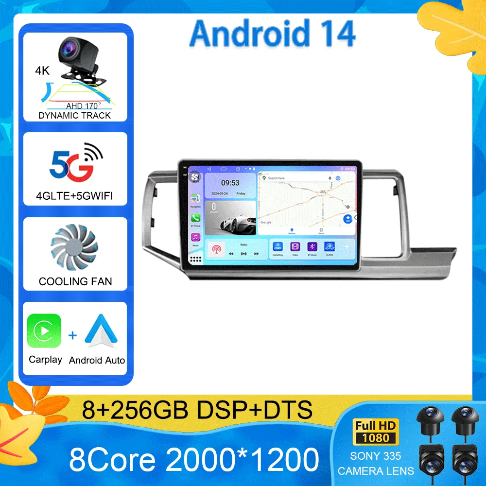 Фото Автомобильное радио Android 15, для Honda Stepwgn 2009-2013-2015, мультимедийный видеоплеер, стереонавигация, GPS Carplay, Android Auto, WIFI №1
