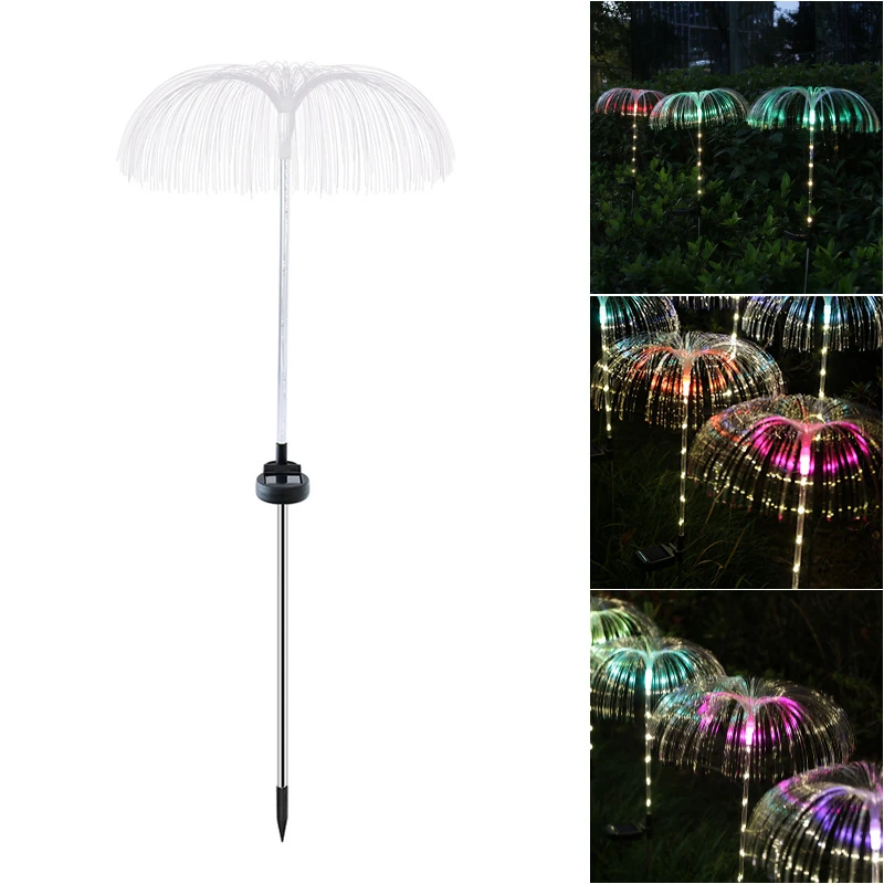 

Outdoor Solar Garden Light Waterproof Fiber Optic Jellyfish Lawn Lamp Garden Patio Villa Yard Decoration Colourful Lights
