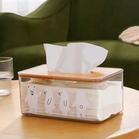 transparent bear tissue box household simple living room bedroom desktop paper extraction storage multi function car napkin box