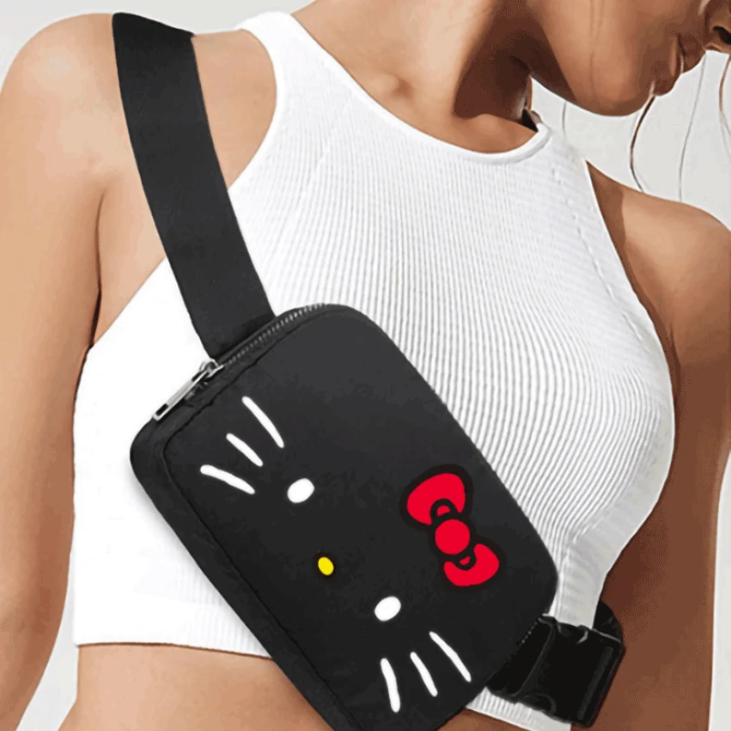 Sanrio Hellokitty Summer Cute Goddess Sports Chest Bag Waist Bag Mobile Coin Purse Phone Case handbags shoulder bag pink