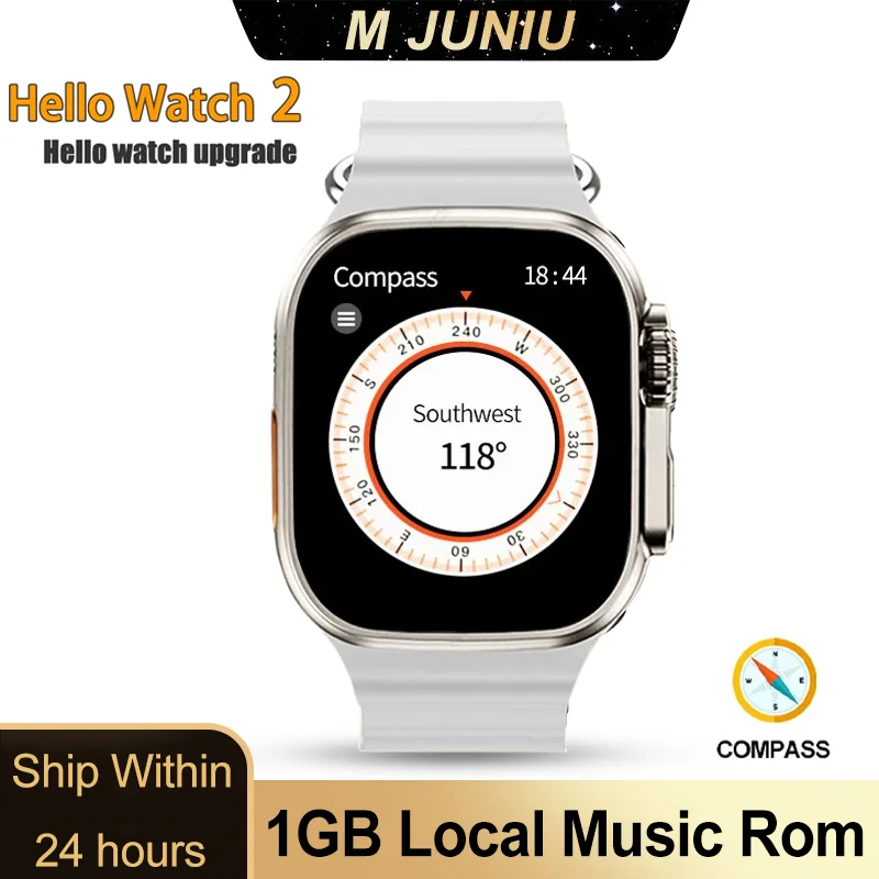 

Hello Watch 2 Смарт часы серии 8 H11 ультра модернизированные 1 ГБ 49 мм компас NFC 173 спортивные часы титановые умные часы для Android IOS