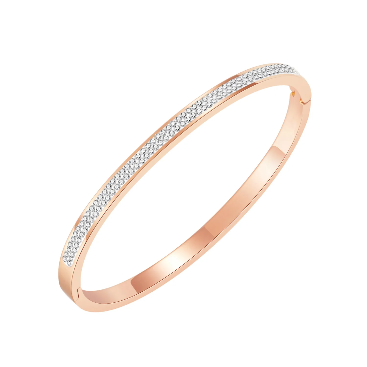 

Wholesale Trendy Clay Pave Setting Charm Bracelets Bangle For Women Stainless Steel Bracelet For Birthday Gift