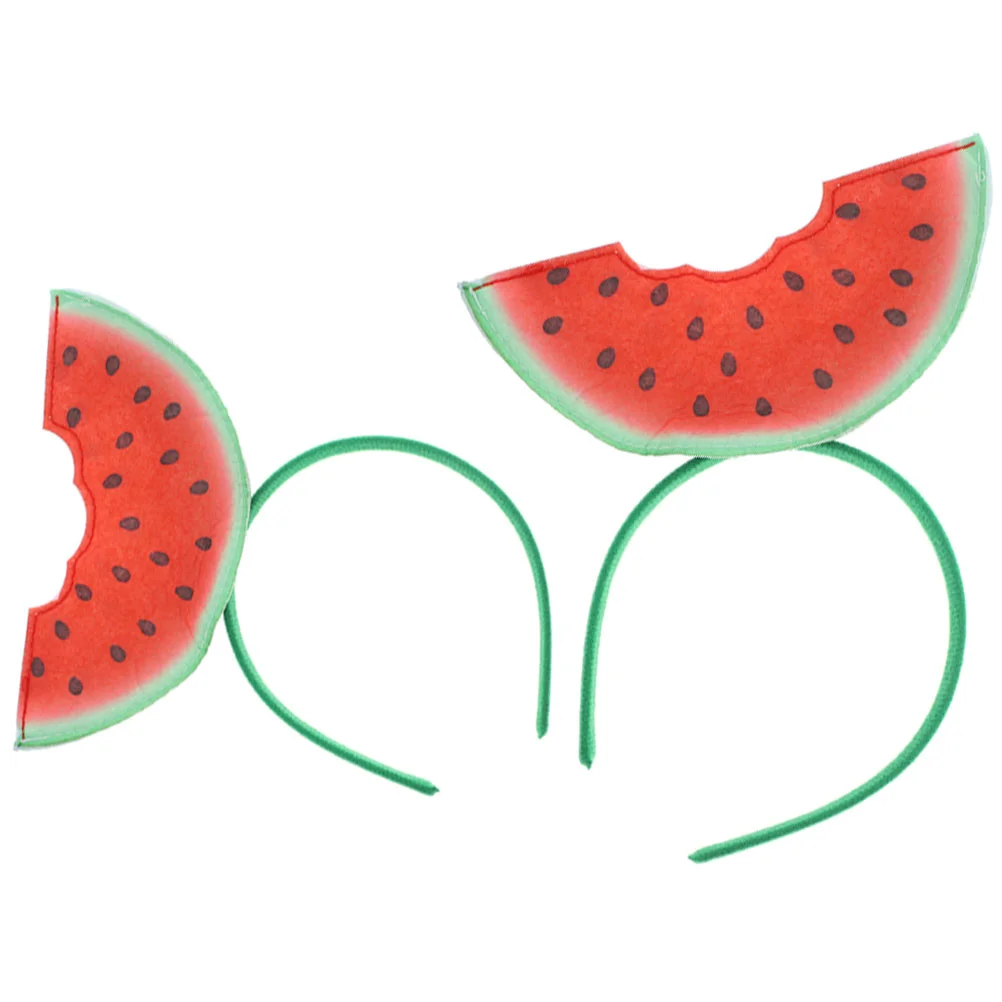 

2 Pcs Watermelon Headband Candied Fruits Summer Headbands for Women Woman Three-dimensional Hair Accessories Miss