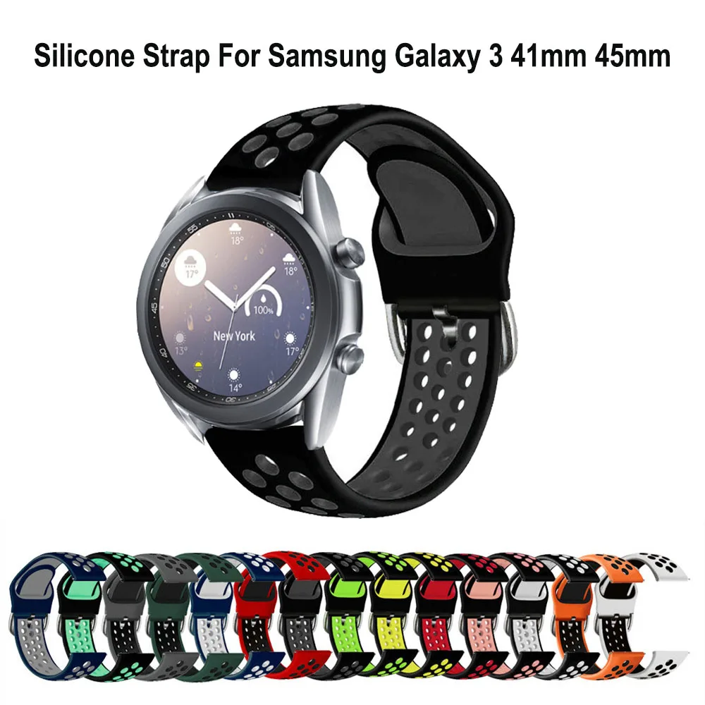 

Ремешок для часов Samsung Galaxy 3 41 мм 45 мм/Watch 42 мм 46 мм, силиконовый спортивный сменный Браслет для Samsung Gear S2 S3 Band, 20 мм 22 мм