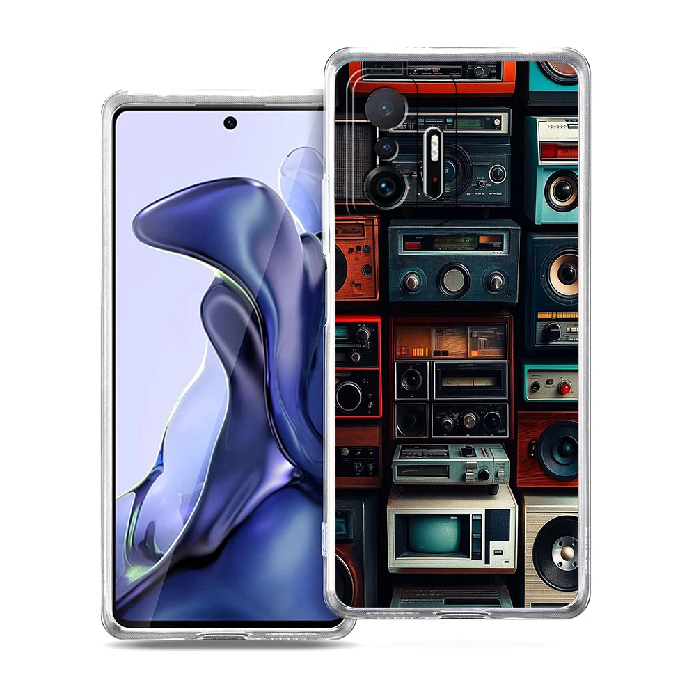 Прозрачный чехол для телефона Xiaomi Mi 14 13 12 11 Ultra 13T 12T 11T Poco X3 NFC F3 F6 Pro 5G Мягкий ТПУ Ретро Радио Графический узор (art.: 3920d1be80596) - 3920d1be80596