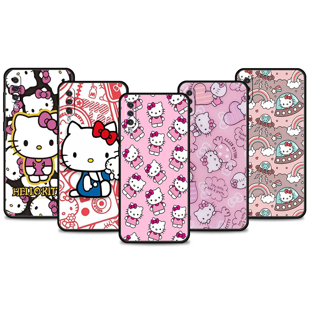 

Amnie Pink Hello kitty Phone Case For Samsung Galaxy A02s A01 A03s A50 A30 A30s A70s A04 A40 A70 A42 M51 M62 M31 M13 Shell