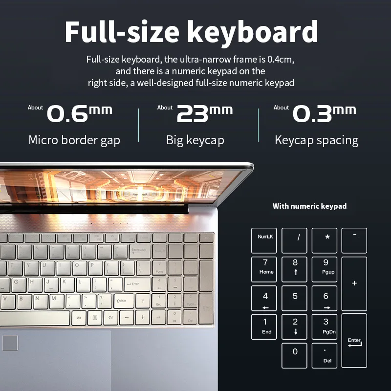 Ноутбук офисный 15 6 дюйма 1920x1080 Intel N5095 16 ГБ DDR4 Windows 10