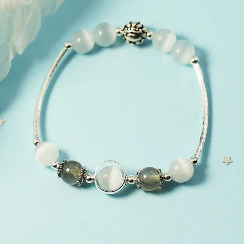 

Moonstone Pi Xiu Bracelet Ins Special-Interest Design Opal Bracelet Female 2021new Girlfriends Birthday Gift