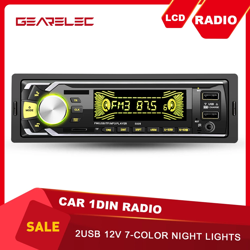 

Автомобильный стерео-радиоприемник, 5009 дюймов, ЖК-дисплей, Bluetooth, 7-цветная подсветка, FM-радио, приемник с 2 входами USB/ Aux/слотом для TF-карты