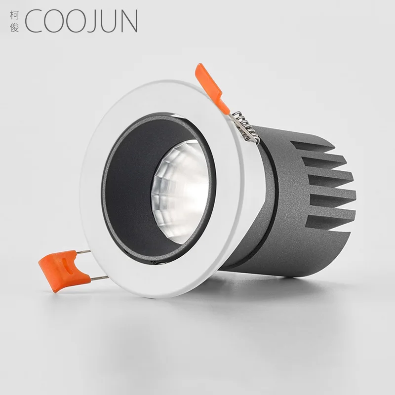 

COOJUN Dimmable AC90V-260V 7W LED Spotlight Embedded Anti-dazzling COB Adjustable Angle Ceiling Lamp Downlight Home Illumination