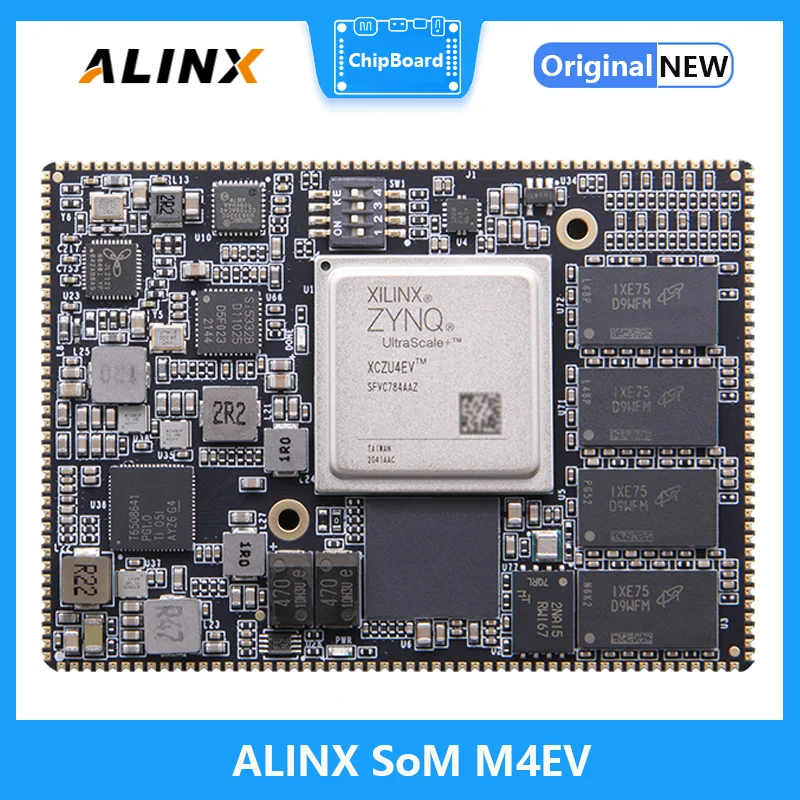 ALINX SoM M4EV: Xilinx Zynq UltraScale + MPSOC AI XCZU4EV SoM System на модульном отверстии для штампов