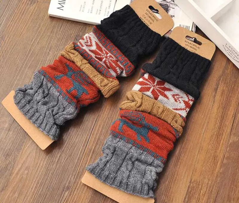 1Pair British Style Girl Women Leg Warmer Vintage Knitted Boots Socks Foot Cover Cosplay Women Autumn Winter Punk Y2k Socks