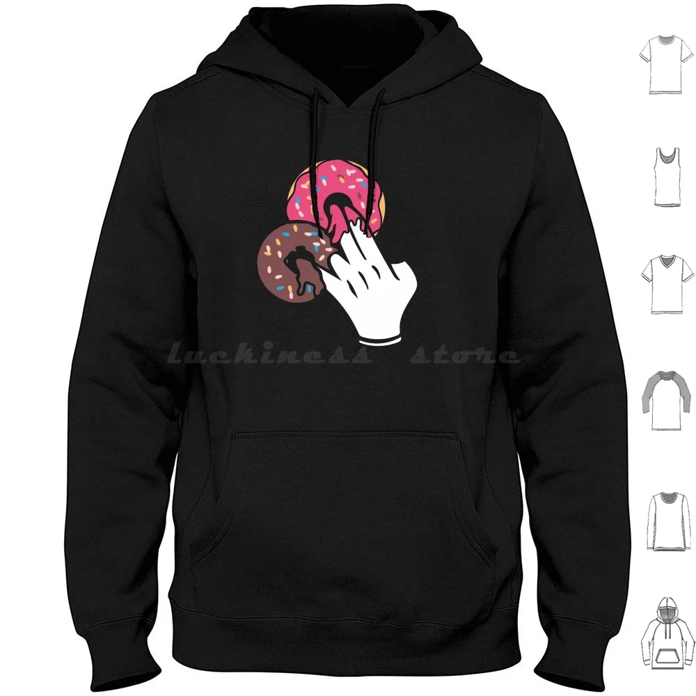 

2 In The Pink 1 In The Stink Dirty Donut Funny Gift For Men Women Hoodie cotton Long Sleeve Donut Fingers Sex Dirty Candy