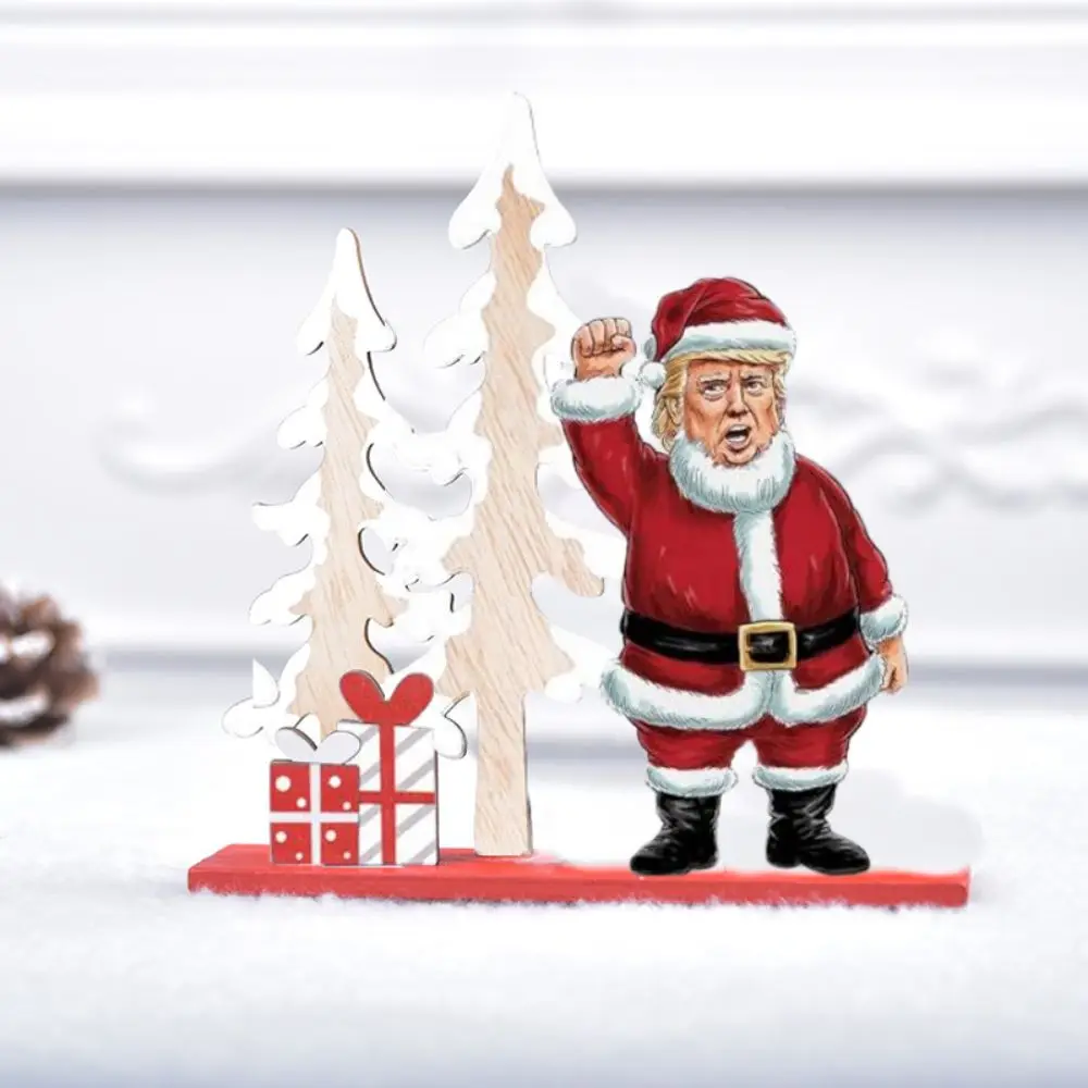 Новый деревянный президентский орнамент Трампа многоцветный мультяшный 3D кулон