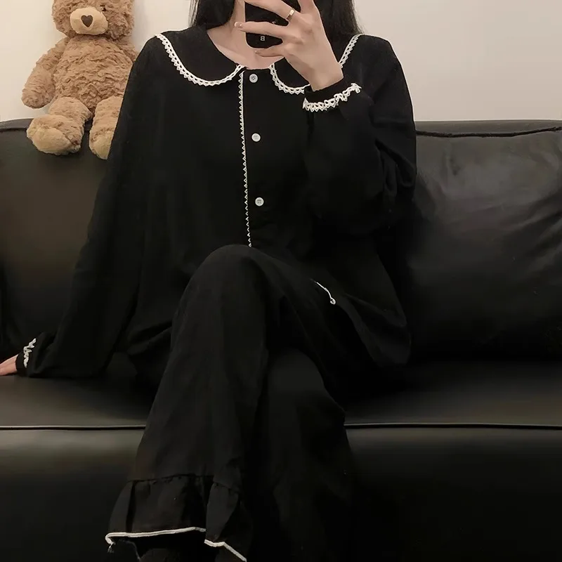 Женские пижамы с длинными рукавами весна и осень 2023 новинка онлайн красный