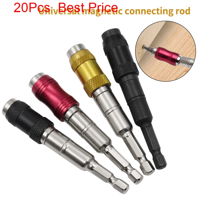 

20Pcs/lot Hexagonal Handle Magnetic Extension Rod Self-locking Extension Rod Electric Drill Driver Extension Quick Conversion