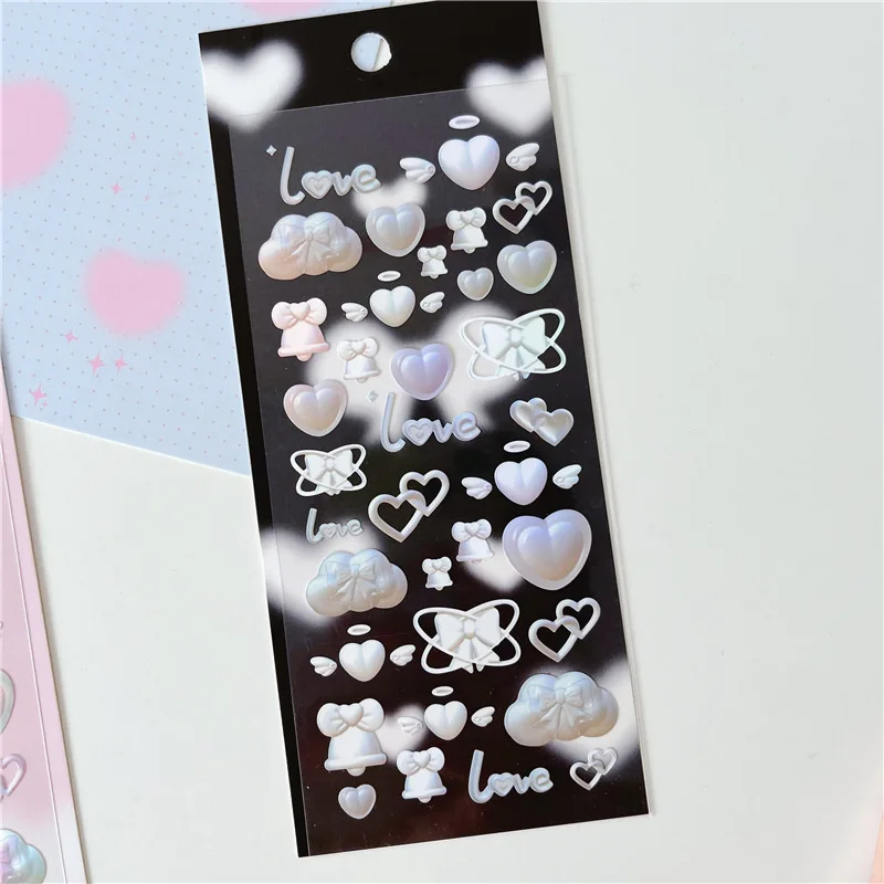Корейские декоративные стикеры Kawaii Love Heart Bow Bell для рукоделия изготовления