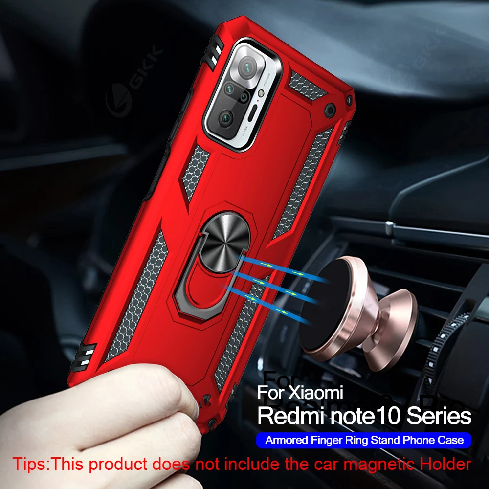

Защитный чехол GKK для Xiaomi Redmi Note 9s 10s Pro Max, противоударный чехол с кольцом для телефона 10s Pro Max
