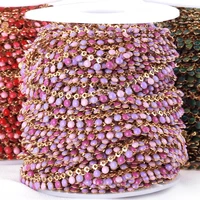 1meter stainless steel colorful enamel sun drop link chains for jewelry making diy women choker bracelet necklaces wholesale