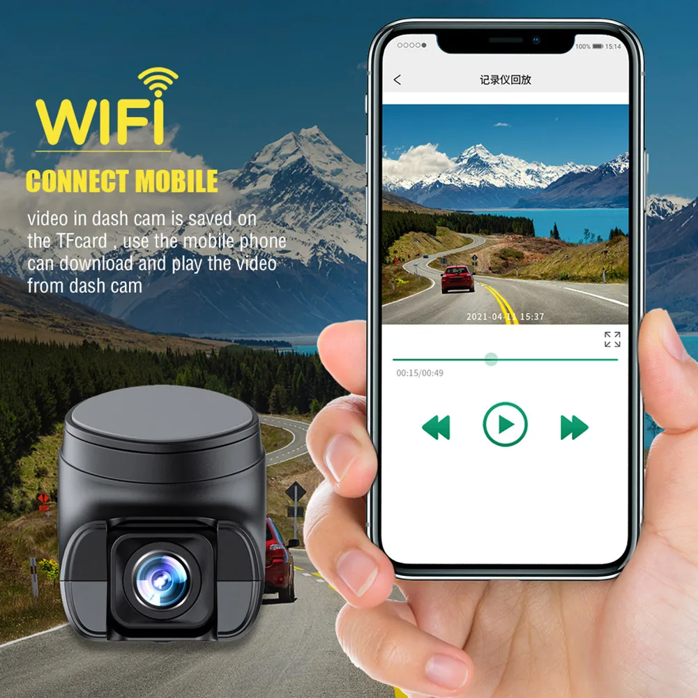 

Мини-видеорегистратор автомобильный с Wi-Fi, 1080P, UHD