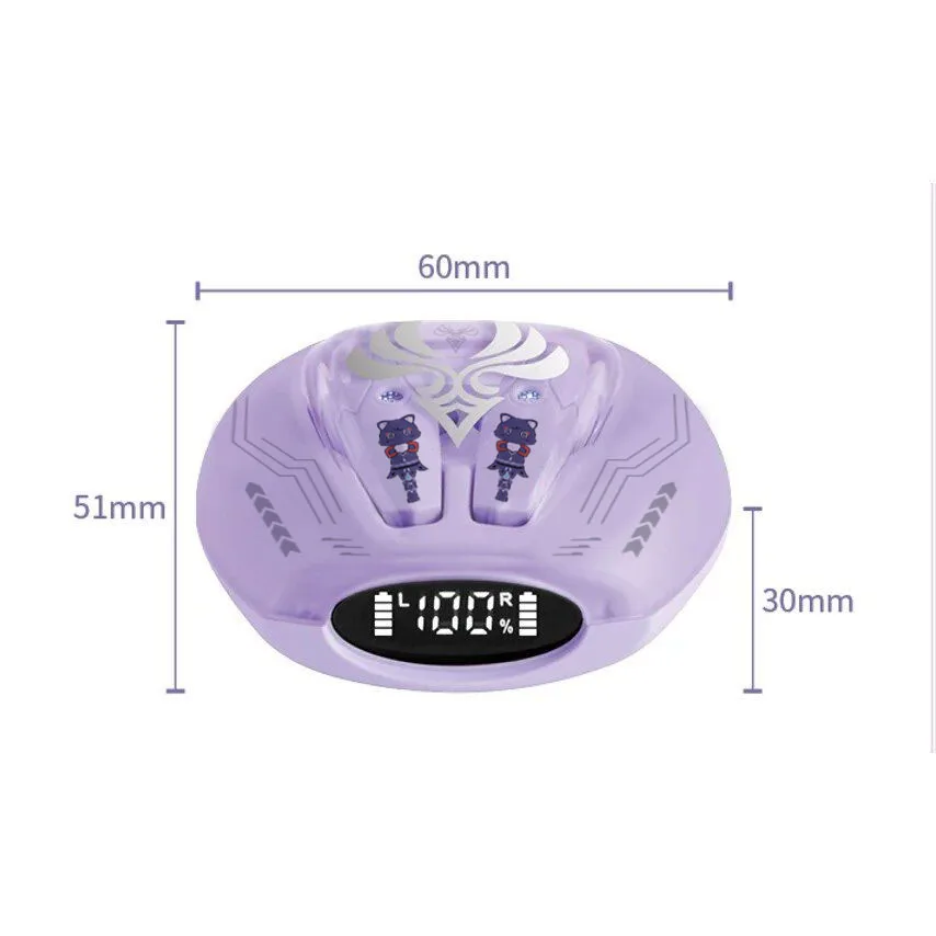 Беспроводные наушники Genshin Impact Meow Honkai 3 Elysia TWS Bluetooth с шумоподавлением Hi-Fi сумкой