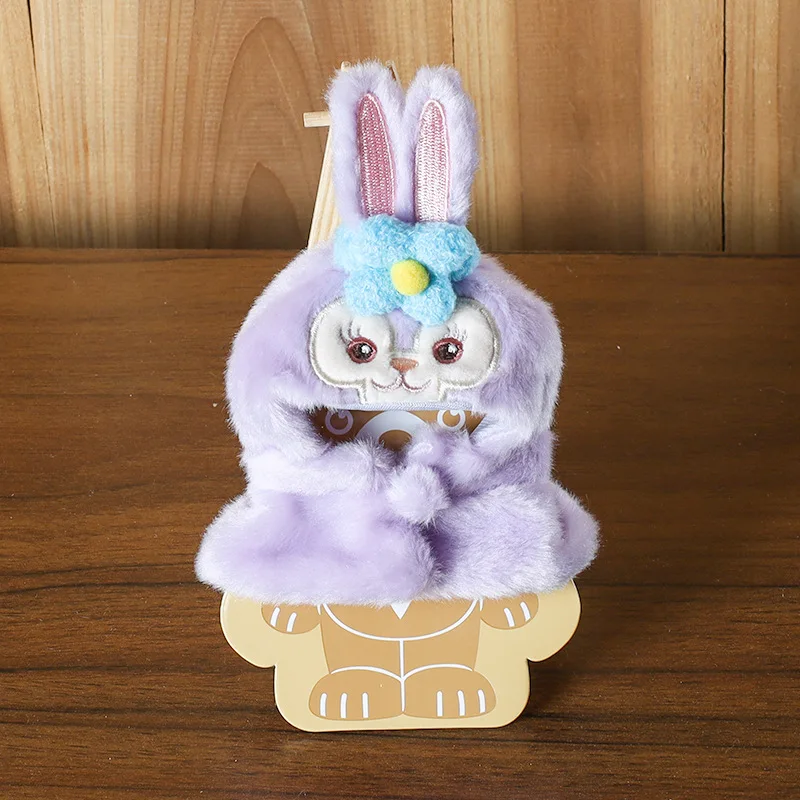 Disney LinaBell StellaLou Duffy Gelatoni Cookie Ann Cute Plush Cloak Keychain Kawaii Fluffy Toy Periphery Backpack Pendant Gifts