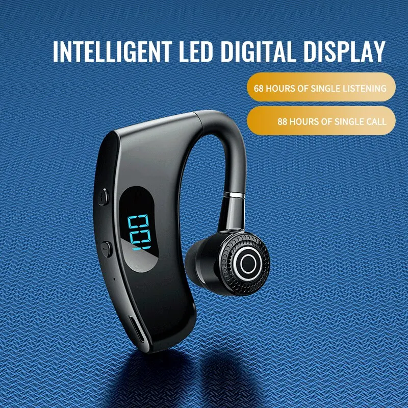 

10pcs V12 Wireless Headsets LED Display Long Standby Time Stereo TWS Bluetooth 5.2 Stereo Earhook Earphones for Business