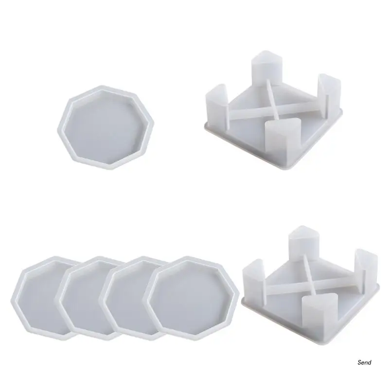 

Octagonal Coaster Square Base Silicone Molds Epoxy DIY Resin Craft Handmade Tools for DIY Casting Home Decorations